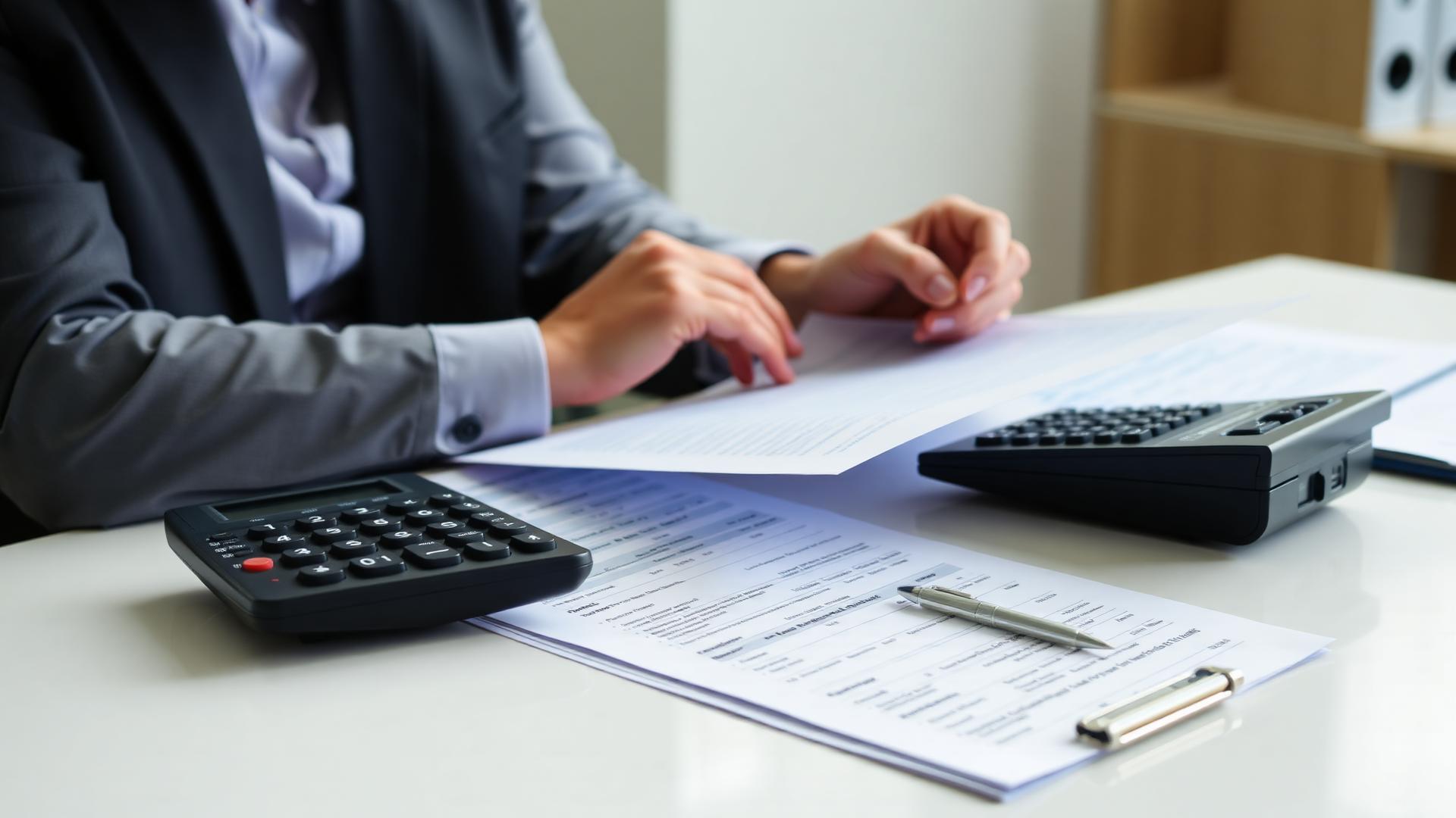 Accountant preparing California section 125 cafeteria plan documents and pre-tax payroll calculations